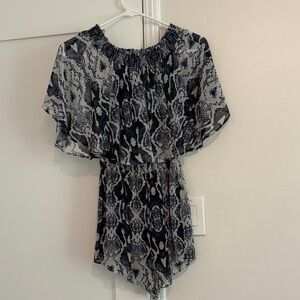 Show Me Your MuMu Black and Gray Snake Print Romper